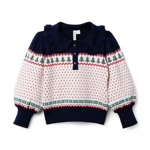 Navy and White Kids Holiday Sweater